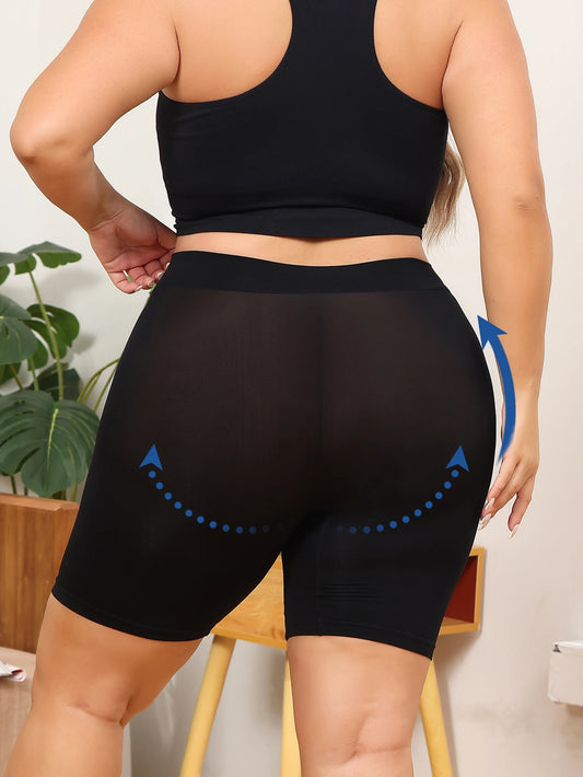 Plus-Size Women’s Shorts – Tummy Control, Butt-Lifting Safety Shorts for Comfort and Coverage